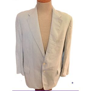 Corbin Men’s Sport Coat Blazer Blue White Seersucker